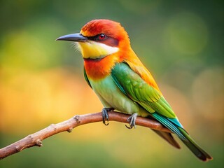 Fototapeta premium Vintage Photo: Chestnut-headed Bee-eater Bird in Indian Subcontinent