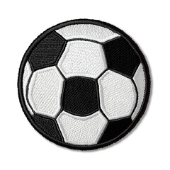 soccer football embroidered patch badge on isolated transparent background png, generative ai