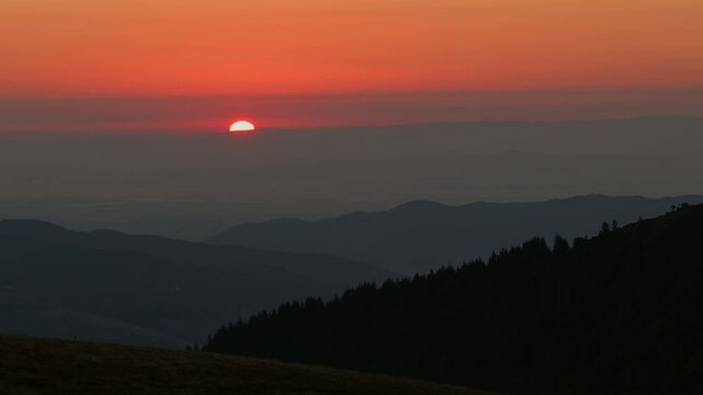 Sonnenaufgang, Bergkamm, Sommer, Hohneck, La Bresse, Vogesen, Elsass-Lothringen, Frankreich, Europa