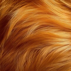 Abstract Orange Fur Pattern Close-up Creating Organic Textural Background with Rich Detail and Warm Tones