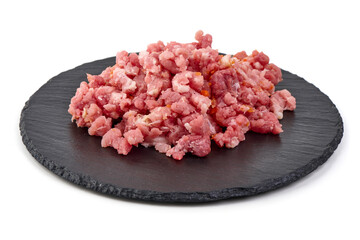 Fresh Minced Meat Isolated on White Background.