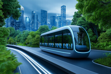 Obraz premium Futuristic Eco-Transport: The Next Generation of Urban Mobility