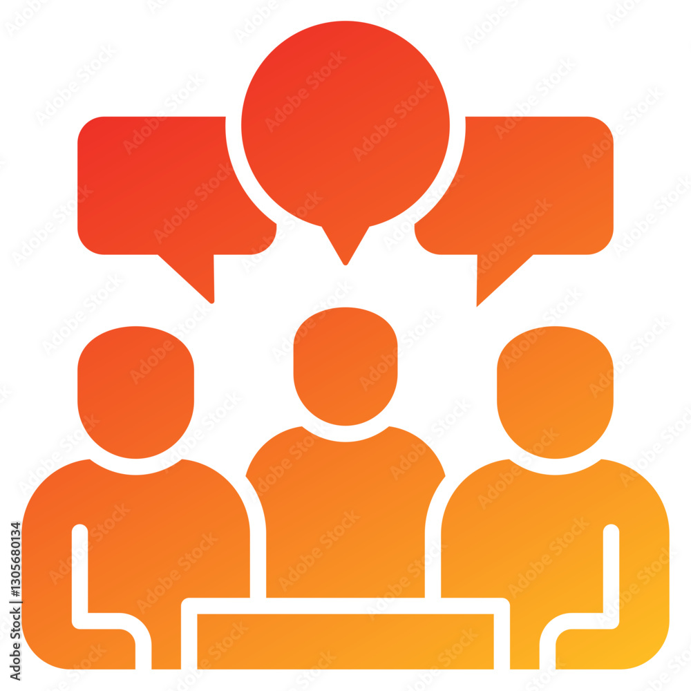 Poster conversation glyph gradient icon