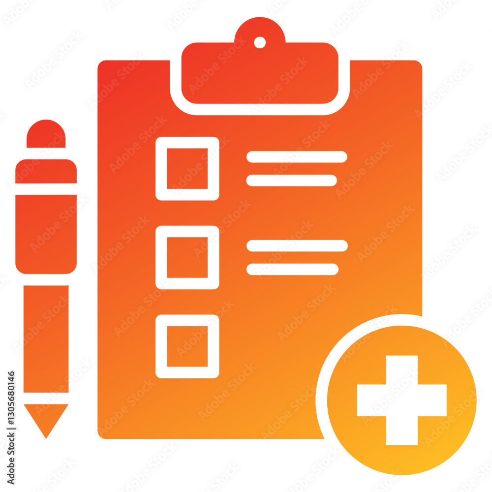 Poster Add Task Glyph Gradient Icon