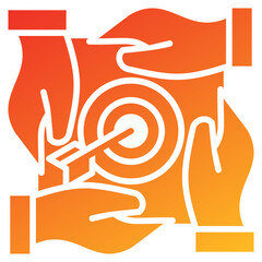 Teamwork Glyph Gradient Icon