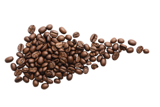 
Coffee beans forming the shape of an arrow on a white background - Powered by Adobe