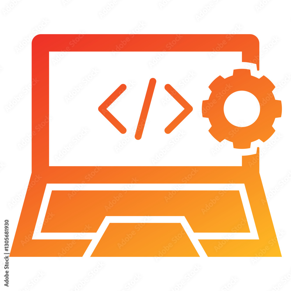 Poster software development glyph gradient icon
