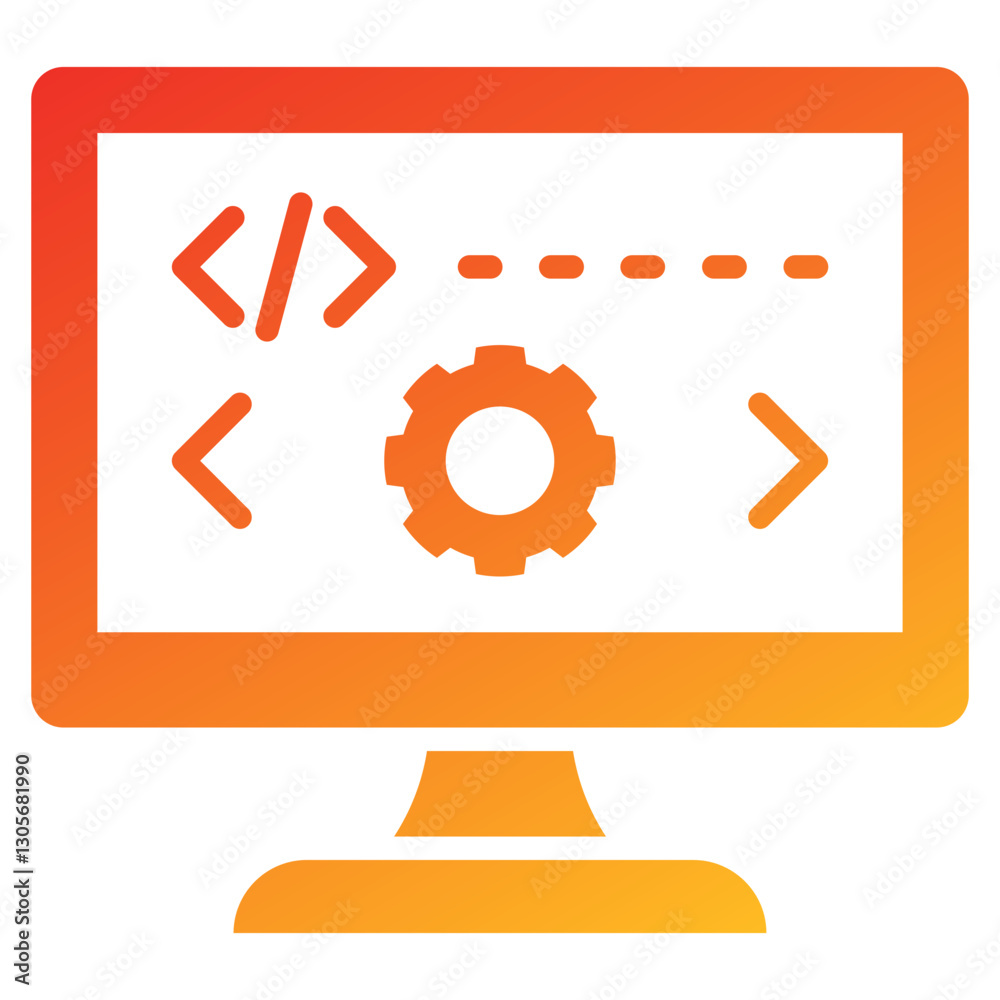 Poster Programming Glyph Gradient Icon