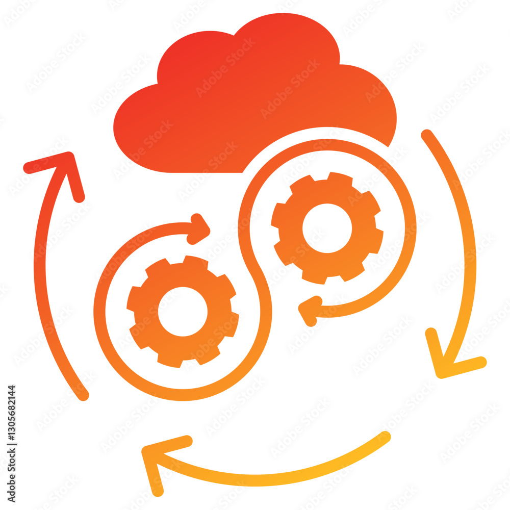 Poster devops glyph gradient icon