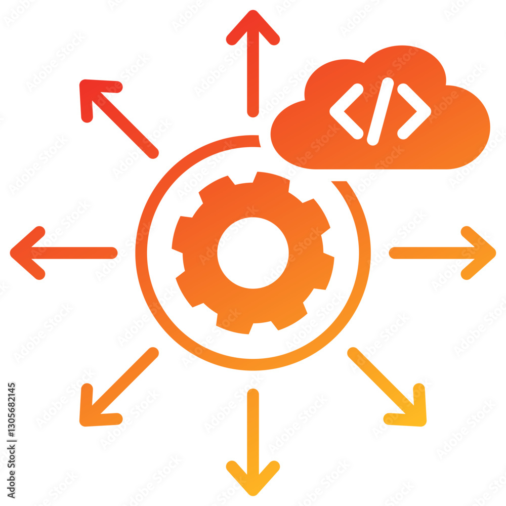 Poster deployment glyph gradient icon