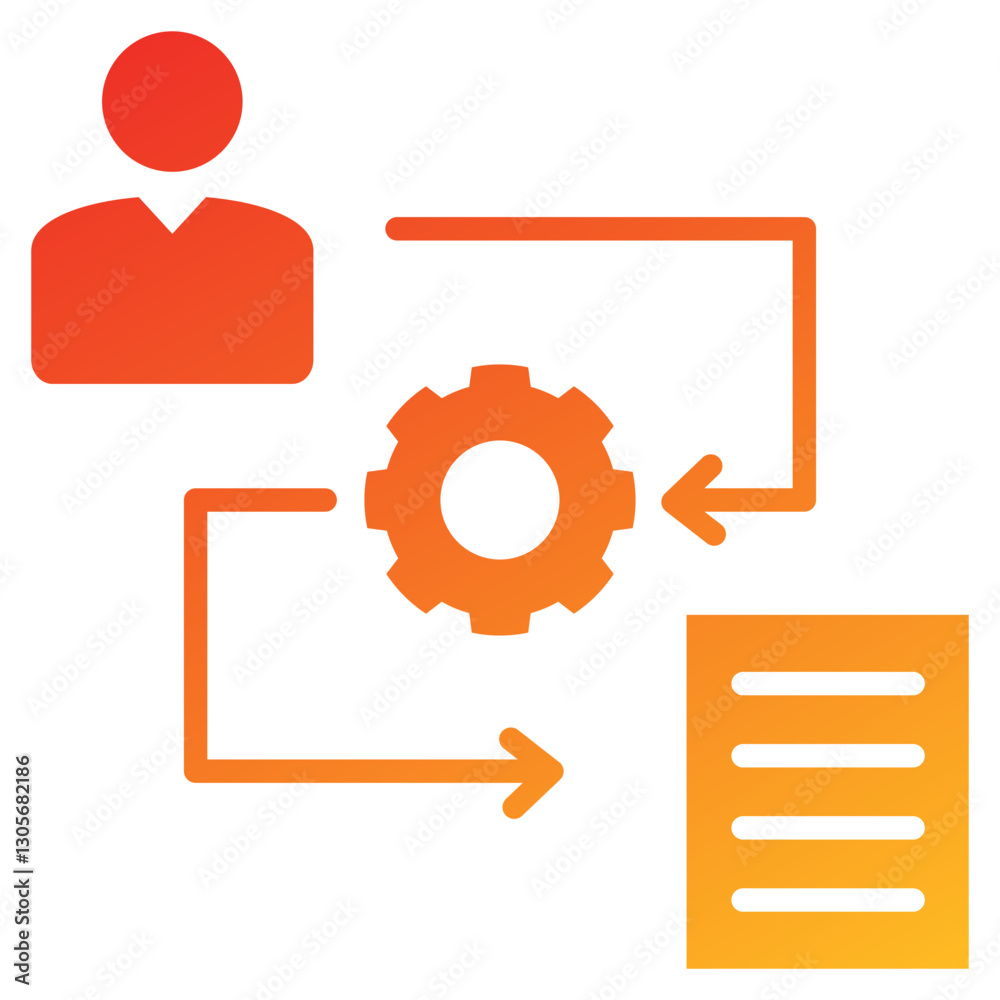Poster workflow glyph gradient icon