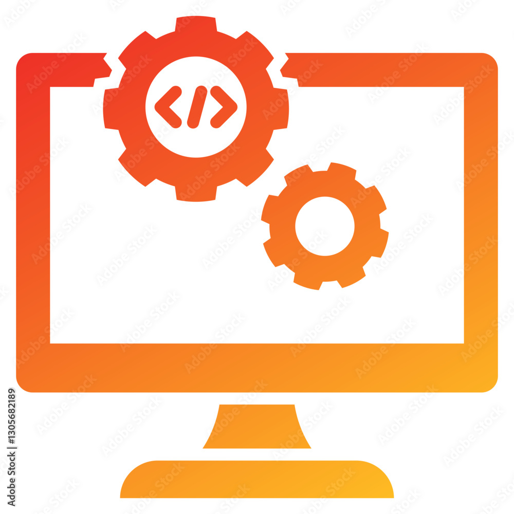 Poster software development glyph gradient icon
