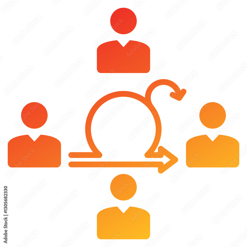 Poster agile team glyph gradient icon