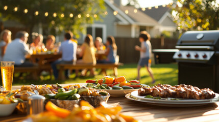 A joyful backyard gathering with family and friends