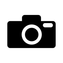 シンプルなカメラのモノクロアイコンイラスト