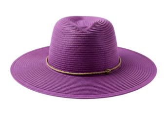 Vibrant Purple Sun Hat with Straw Band Perfect for Summer Beach Days and Outdoor Adventures in Bright Sunshine