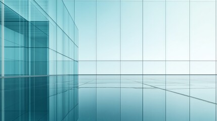 Fototapeta premium Modern glass building architecture design reflection AI generated