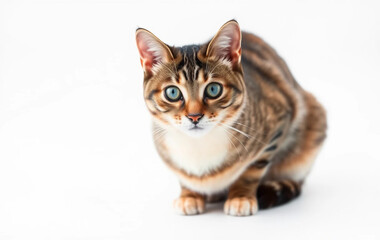 Graceful Brown Tabby Cat with Green Eyes