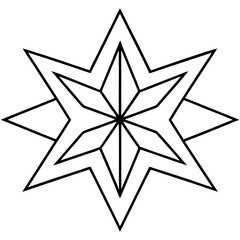 Fototapeta premium a geometric star shape with a black outline, showcasing a symmetrical design vector illustration