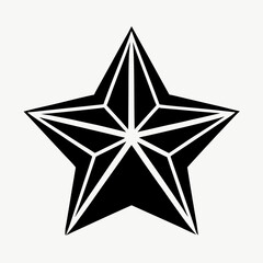 Obraz premium a striking black star symbol isolated, The star features a pentagonal shape, vector illustration