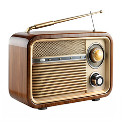 retro radio isolated on white png image
