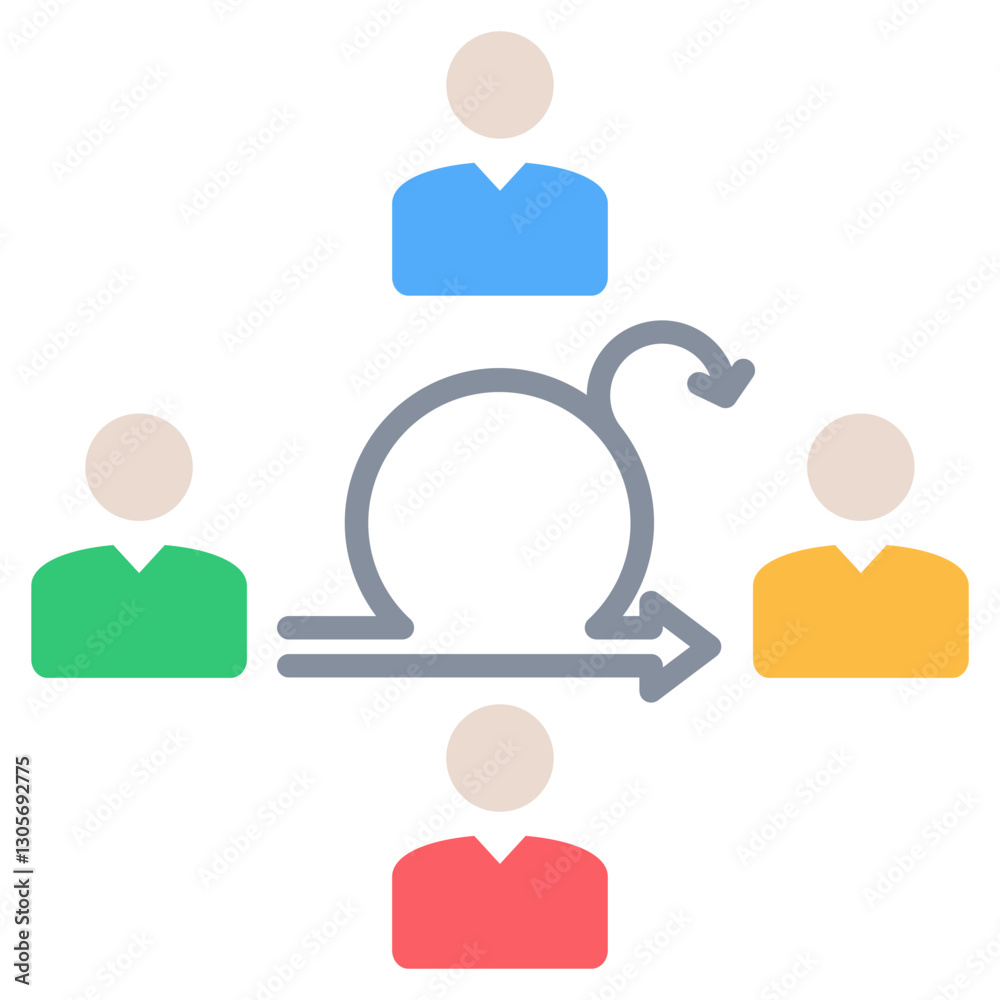 Aufkleber agile team flat icon