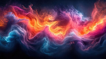 Fototapeta premium Abstract cosmic nebula, swirling colors, deep space. Possible use science fiction poster, digital art print