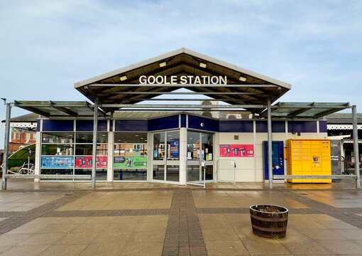 Goole, UK - January 17, 2025: Goole railway station in the East Riding of Yorkshire, England. 