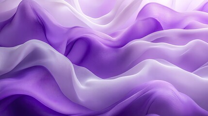 Fototapeta premium Purple and white fabric waves, elegant texture, soft light, background design