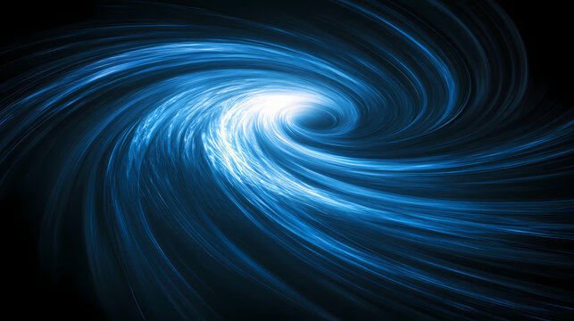 Swirling blue vortex creating a mesmerizing spiral effect in a digital abstract design, showcasing movement and energy. Luminescent - Ocean. Illustration