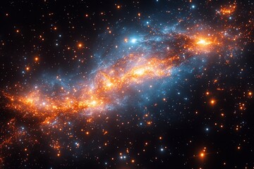 Fototapeta premium Spectacular view of a vivid galaxy filled with vibrant stars illuminating the cosmos