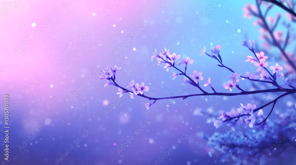 Aufkleber Cherry blossoms creating a dreamy and enchanting scene with soft bokeh and pastel colors, perfect for spring and nature-themed projects