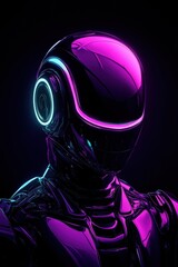 High tech background template design with theme of humanoid robot.