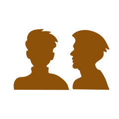 Fototapeta premium Female and male faces portraits 