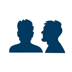 Female and male faces portraits
