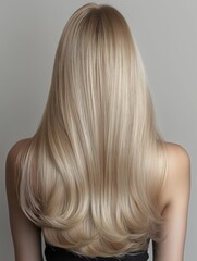 the woman from behind is a blonde with straight hair