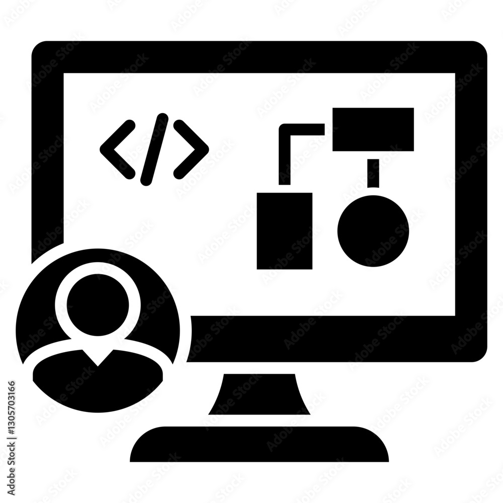 Poster software engineer glyph icon