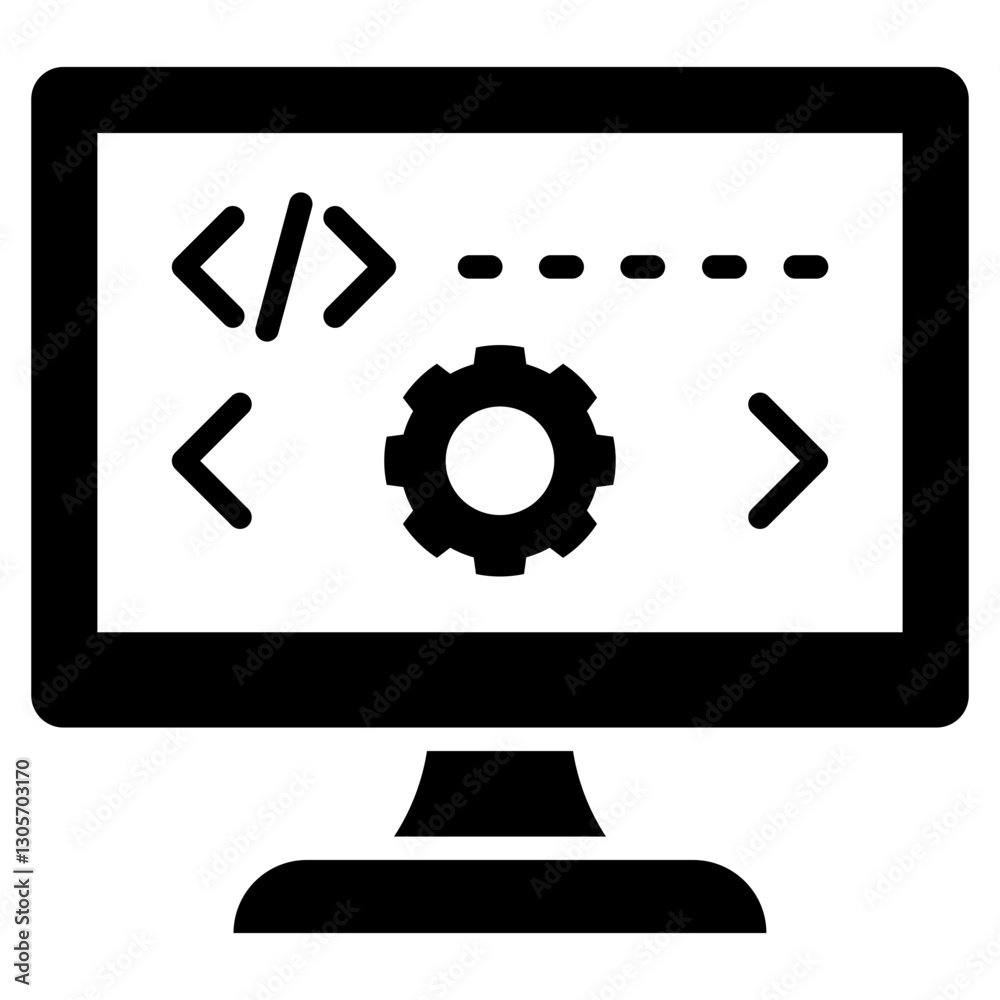 Poster programming glyph icon