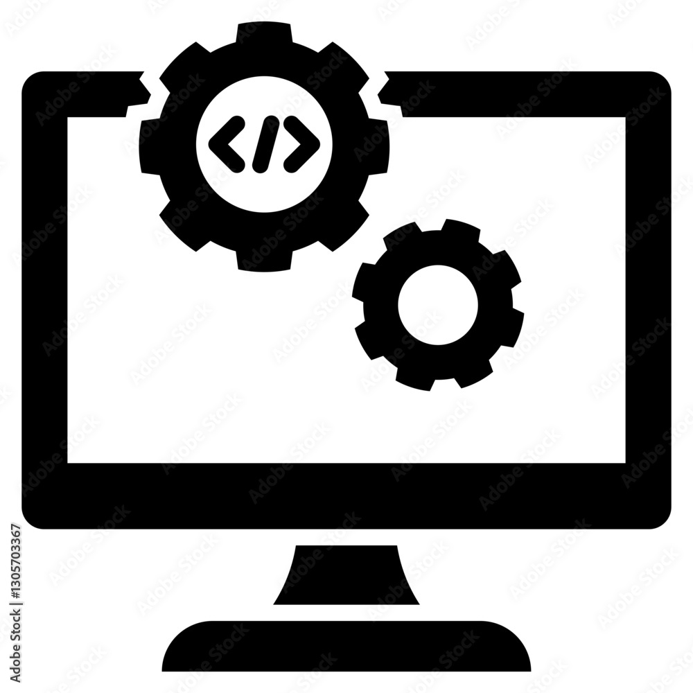 Poster software development glyph icon