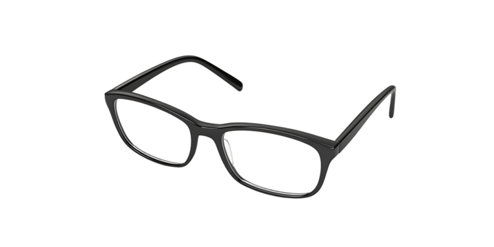 eyeglasses 3D, sleek black frame