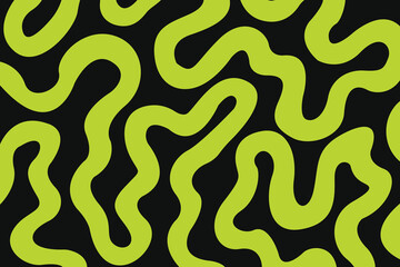 Wavy bold curved lines and squiggles ornament. brush strokes vector seamless pattern. colorful wallpaper.