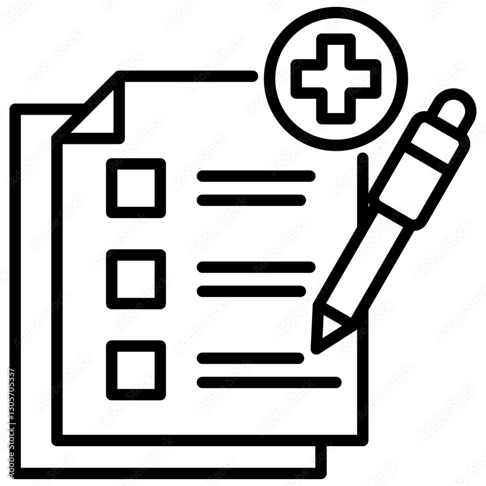 Poster Add Task Line Icon
