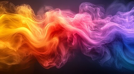 Abstract colorful smoke swirls, dynamic motion, vibrant background