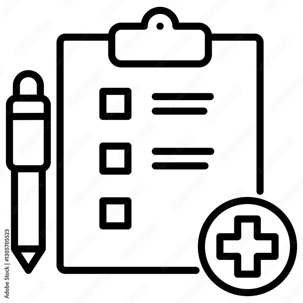 Poster Add Task Line Icon