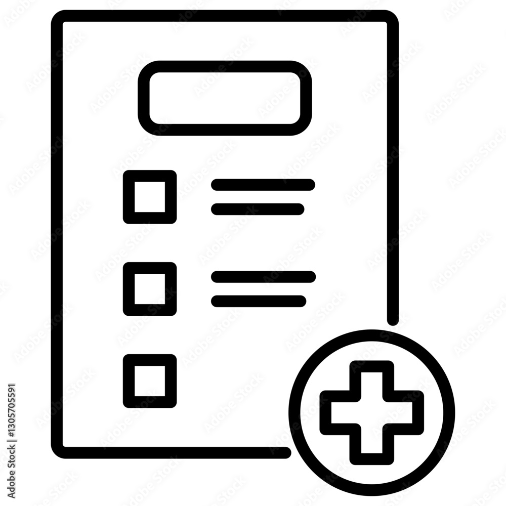 Poster Add Task Line Icon