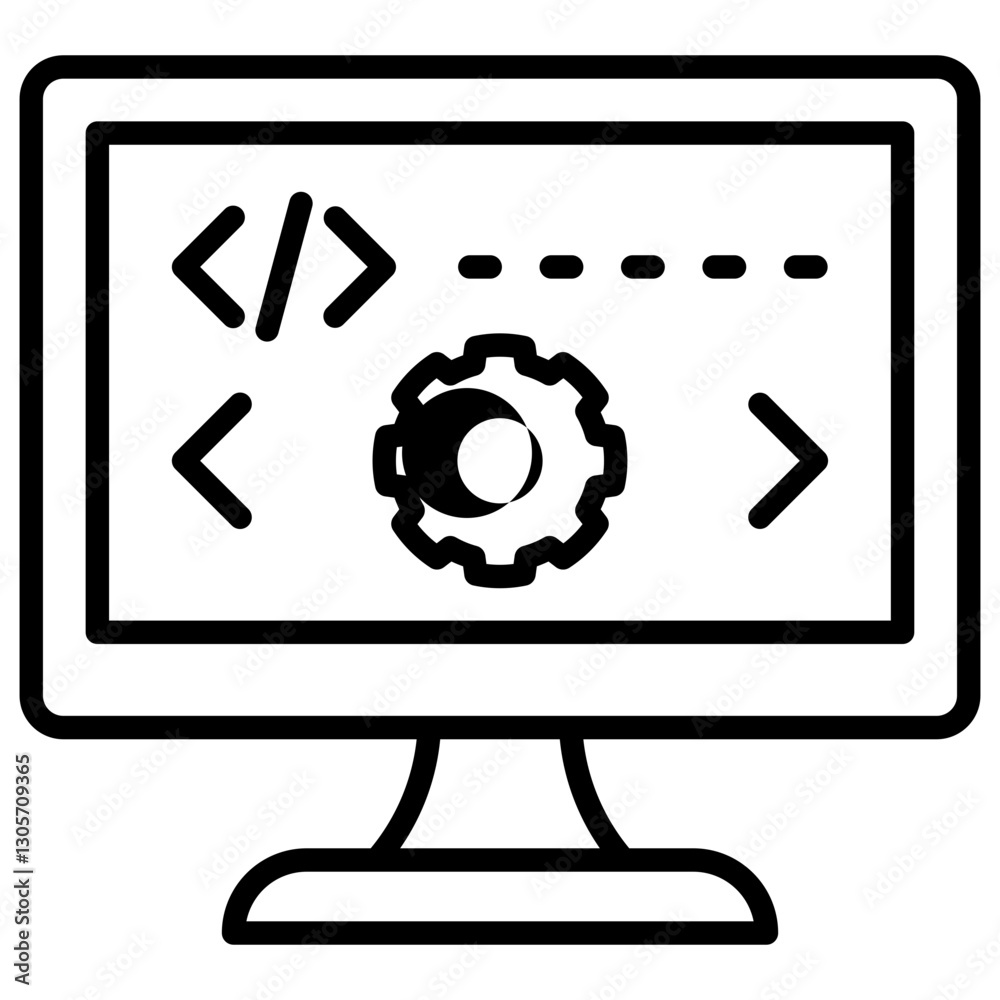 Aufkleber programming line icon