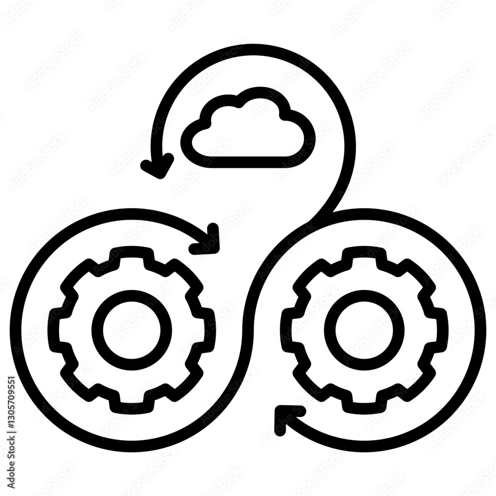 Poster devops line icon