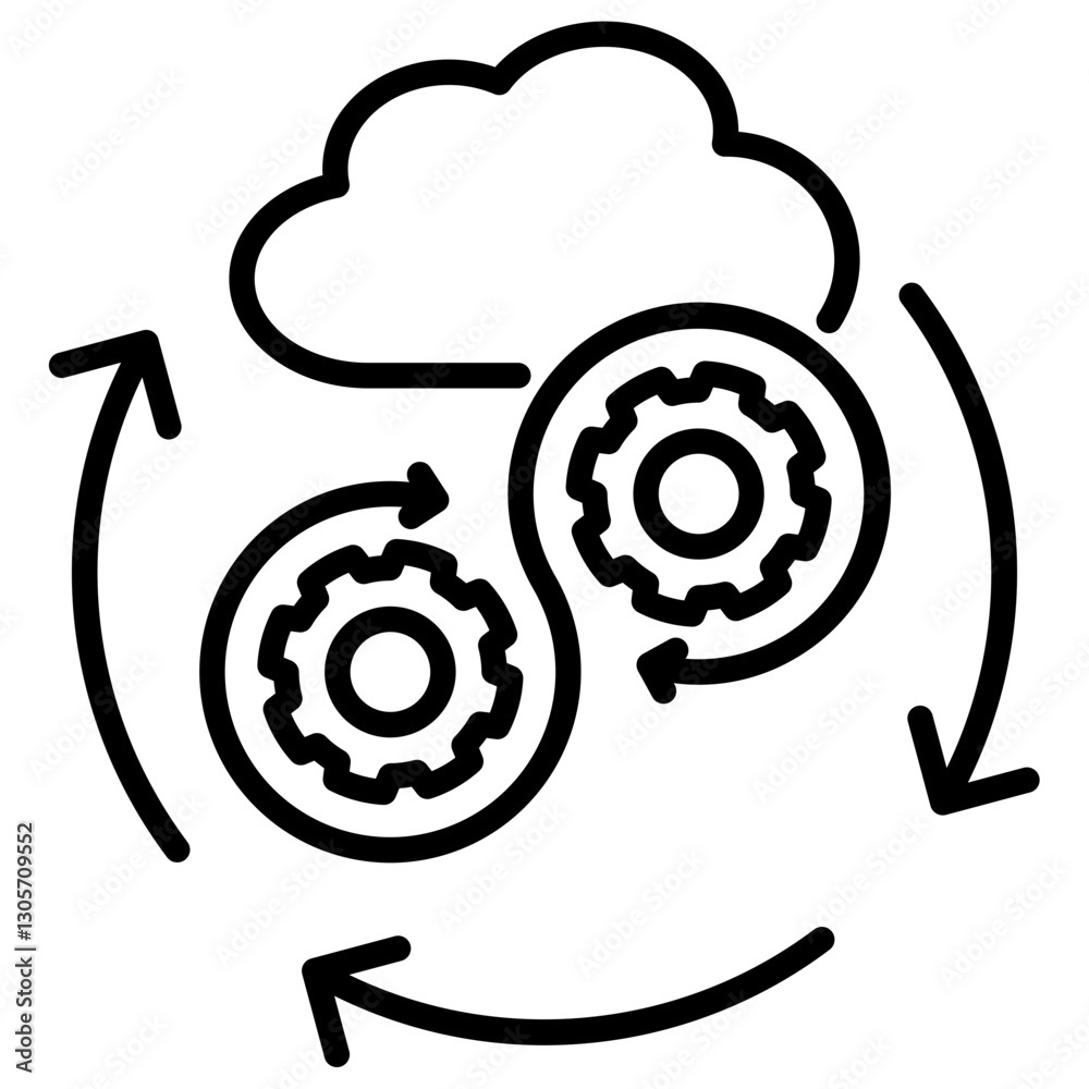 Poster devops line icon