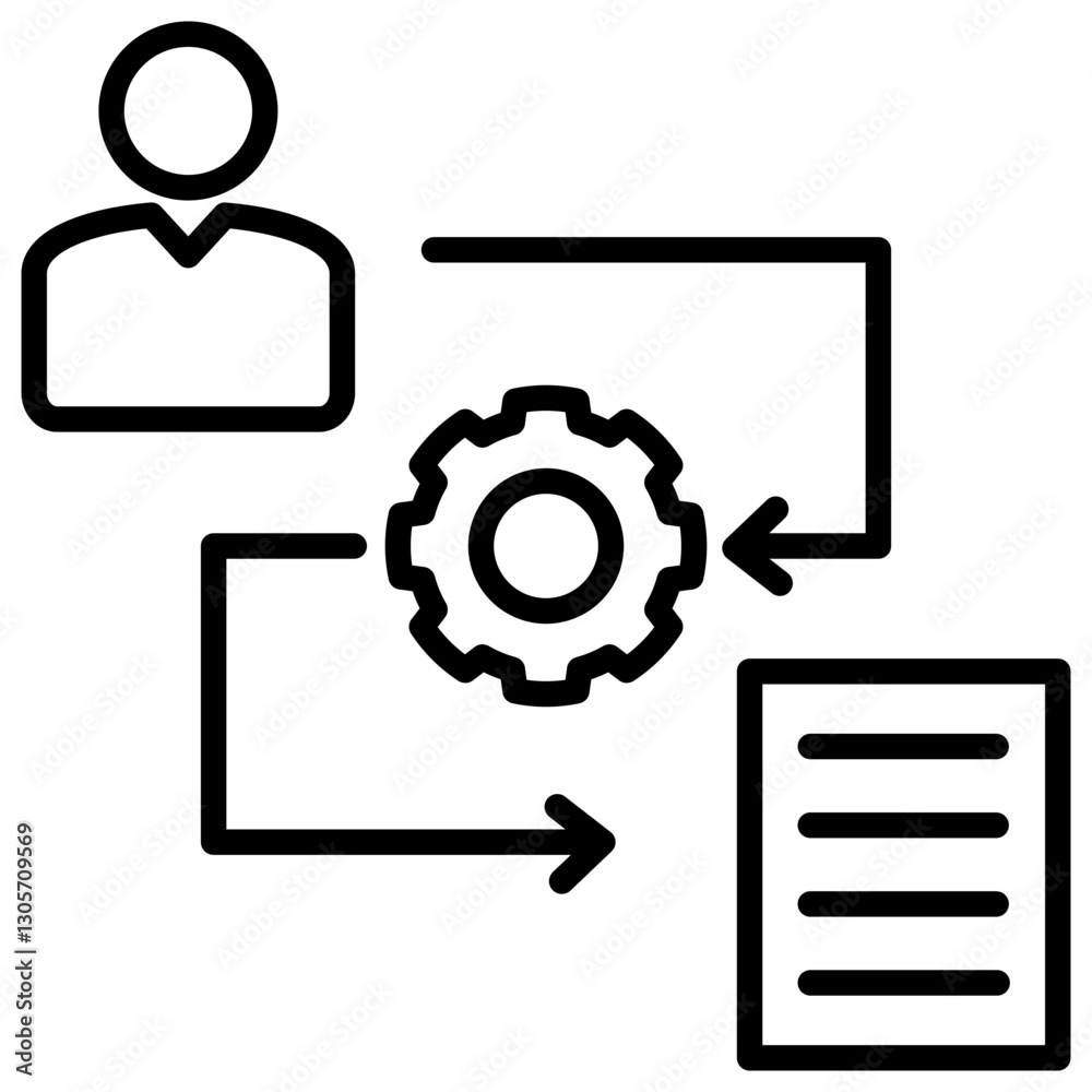Poster workflow line icon