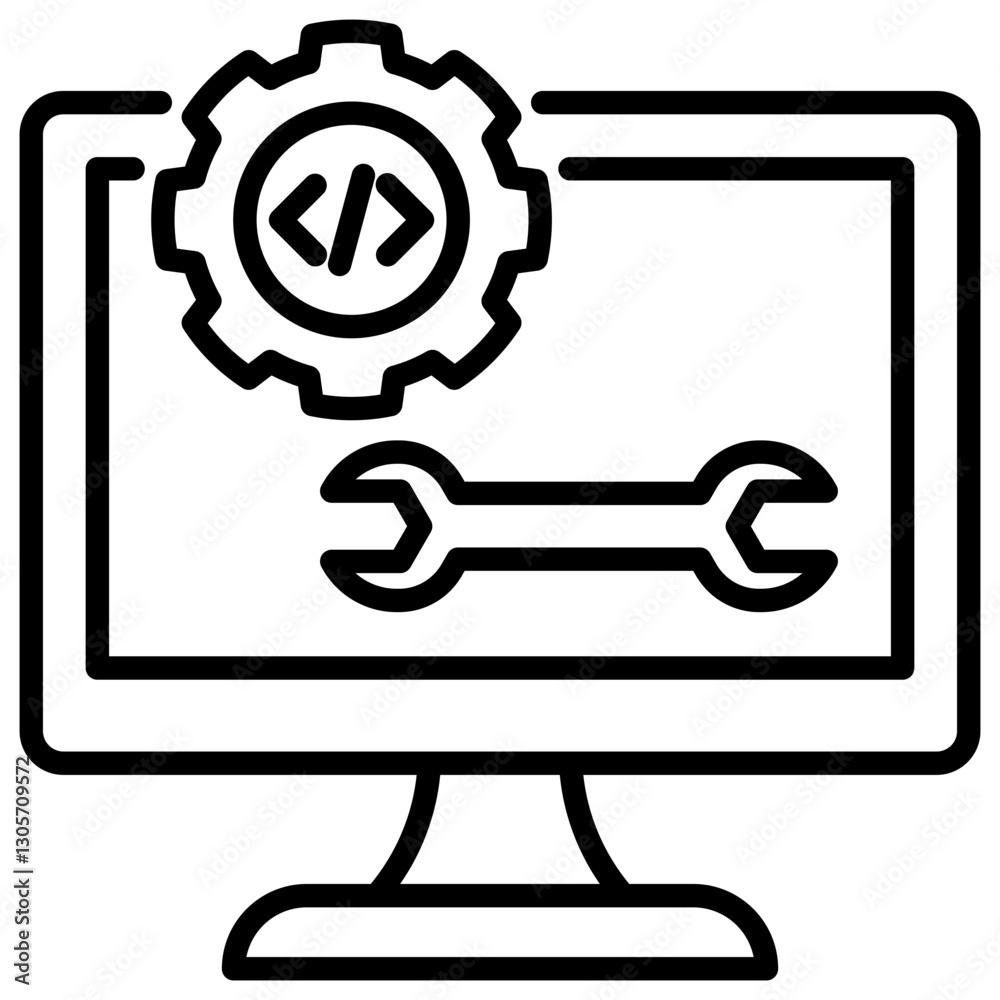 Poster configuration line icon
